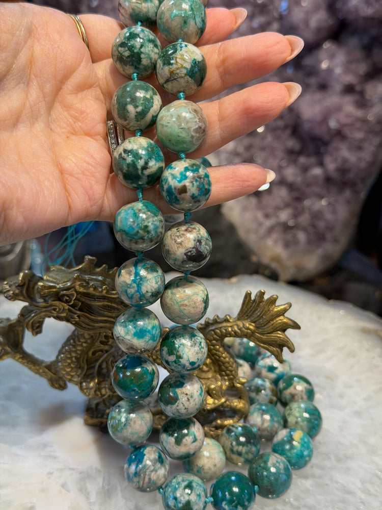 Superbes perles de chrysocolle matricielle de 16 mm