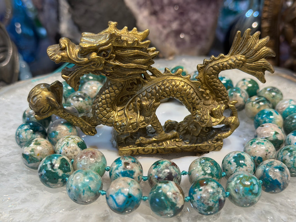 Superbes perles de chrysocolle matricielle de 16 mm