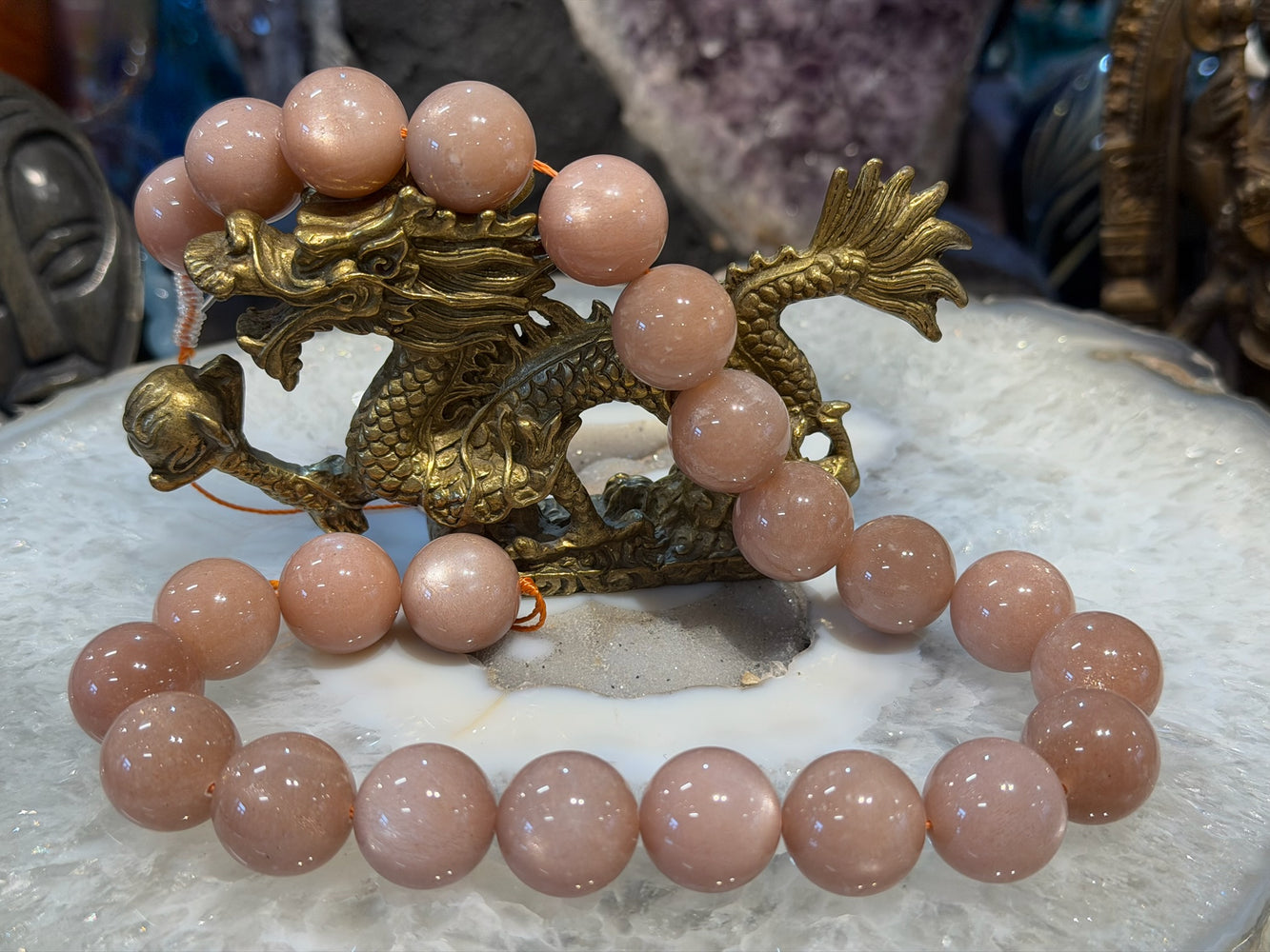 Perles de pierre de lune pêche de qualité supérieure de 20 mm