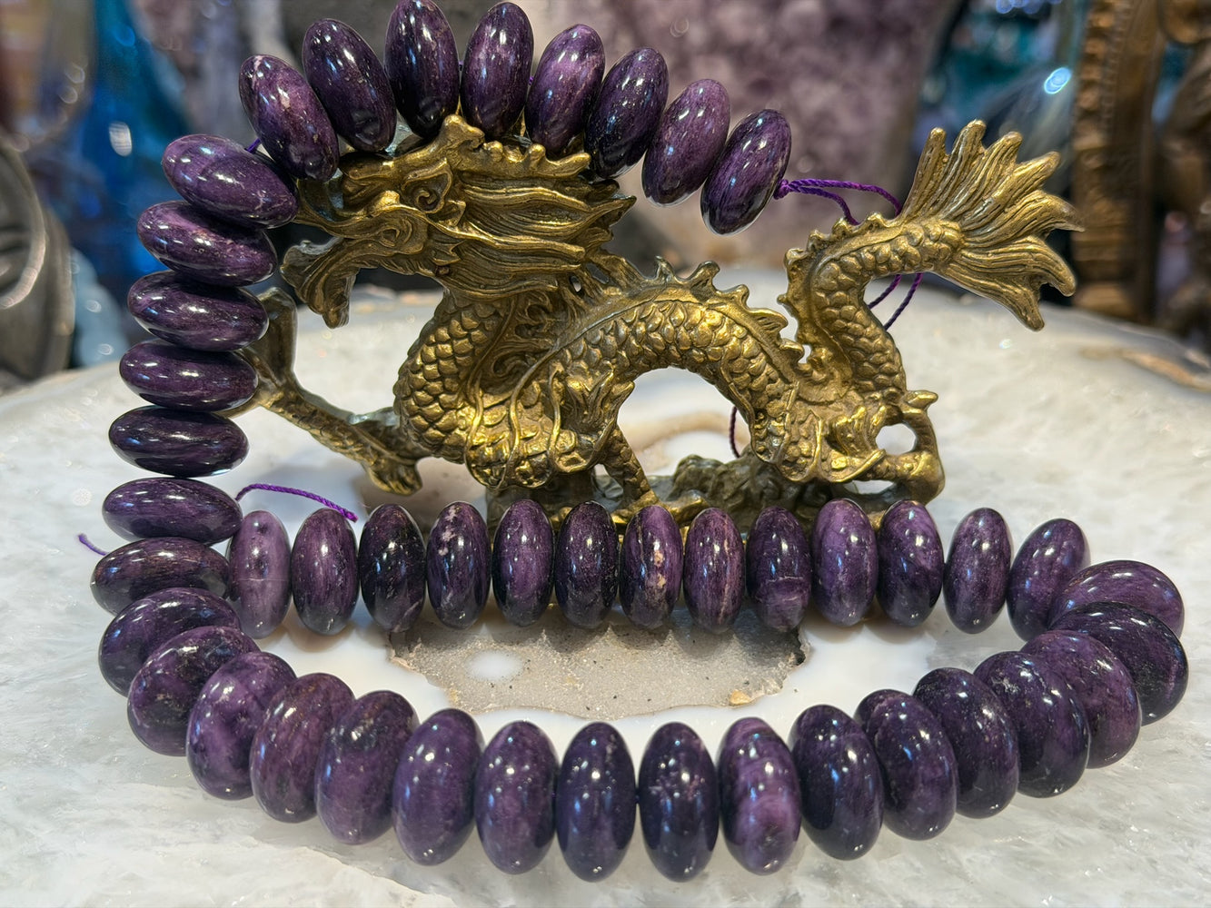 Magnifiques perles gemmes rondelles lisses de Sugilite - 15 mm