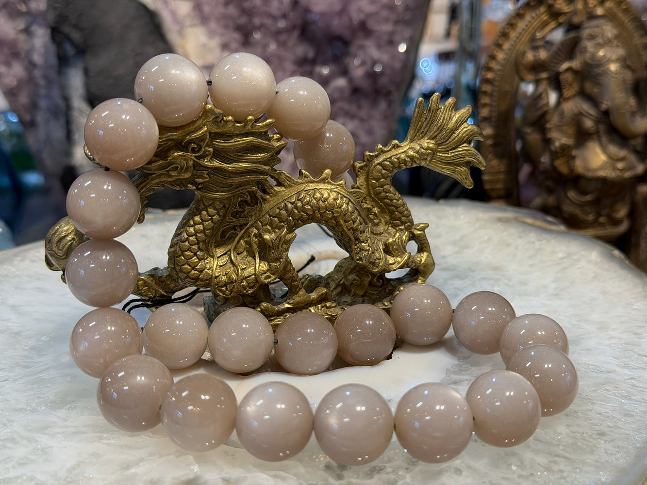 Perles de pierre de lune pêche de qualité supérieure de 20 mm