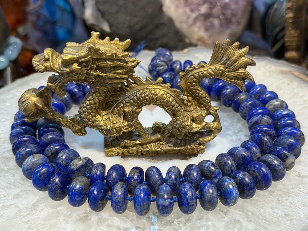 Lapis matte deep blue 15mm rondelle gemstones beads