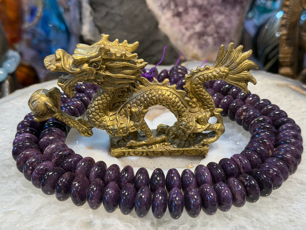 Superb Sugilite smooth rondelle gemstone beads - 15mm