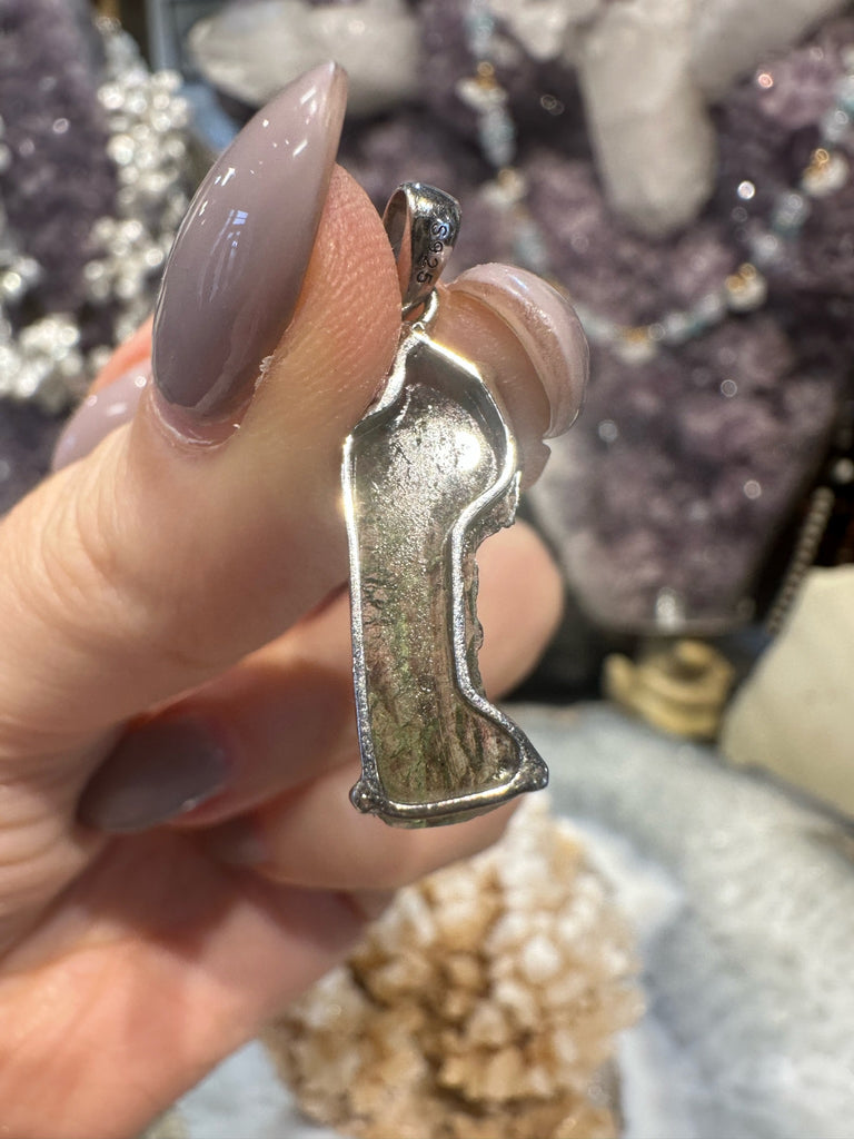 Moldavite sterling silver pendant #2