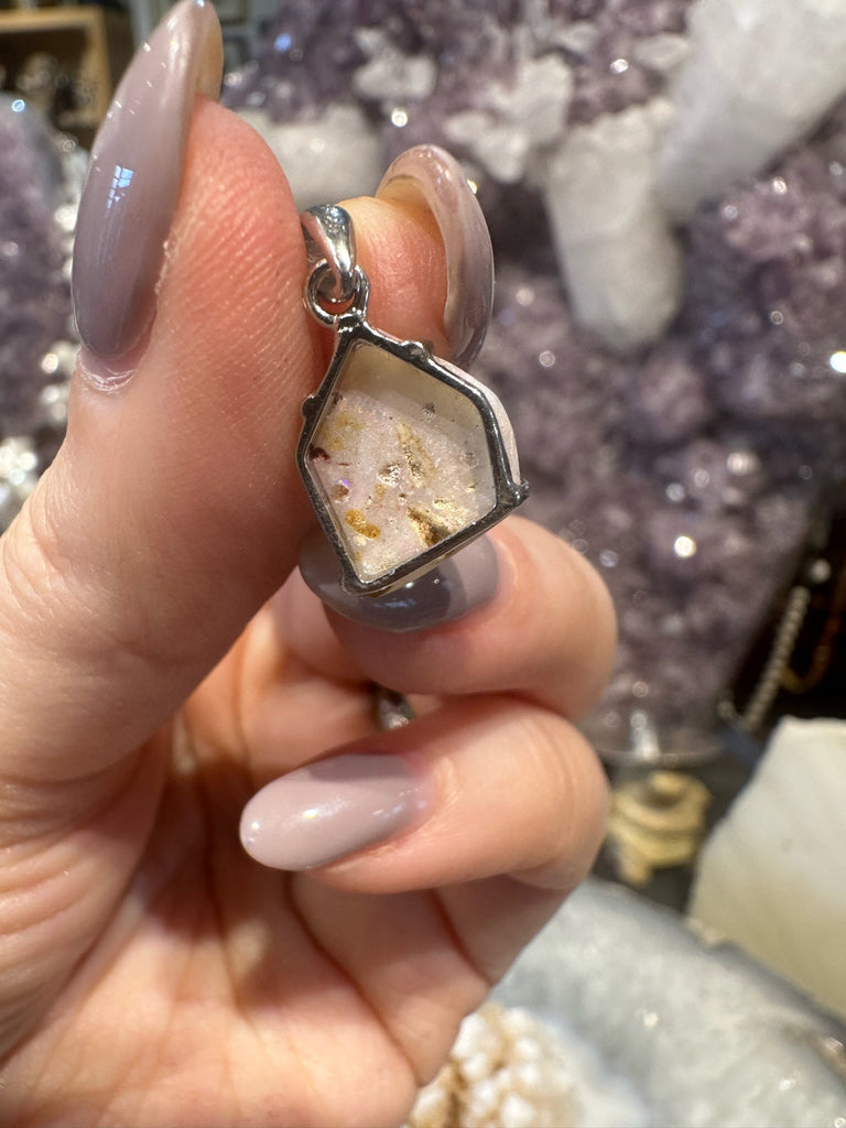 Australian White Fire Opal Pendant Sterling Silver Pendant #1