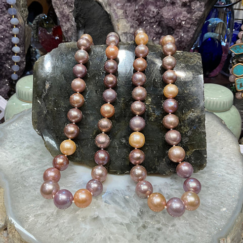 Large Top Quality Stunning Natural Multicolor Edison Freshwater Pearl Necklace