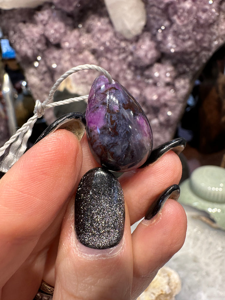 Beautiful Rare Sugilite top drilled gemstone pendant