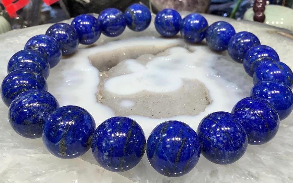 20mm Large Natural Blue Lapis Lazuli with Pyrite Round Gemstone Beads