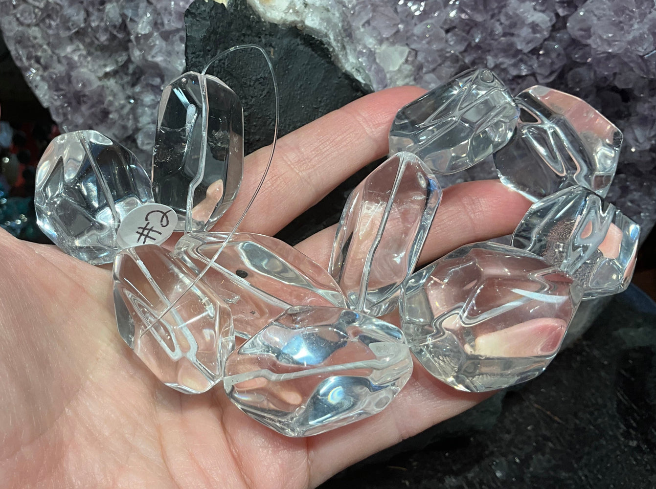Rock Crystal Faceted Nugget Gemstone Beads #2