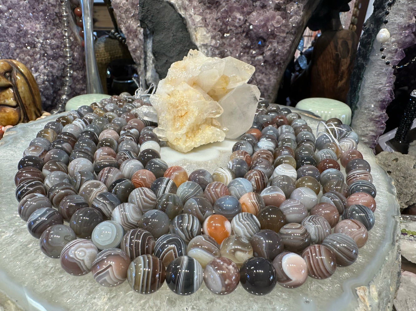 12mm Sensational Banded Agate Round Gemstone Beads