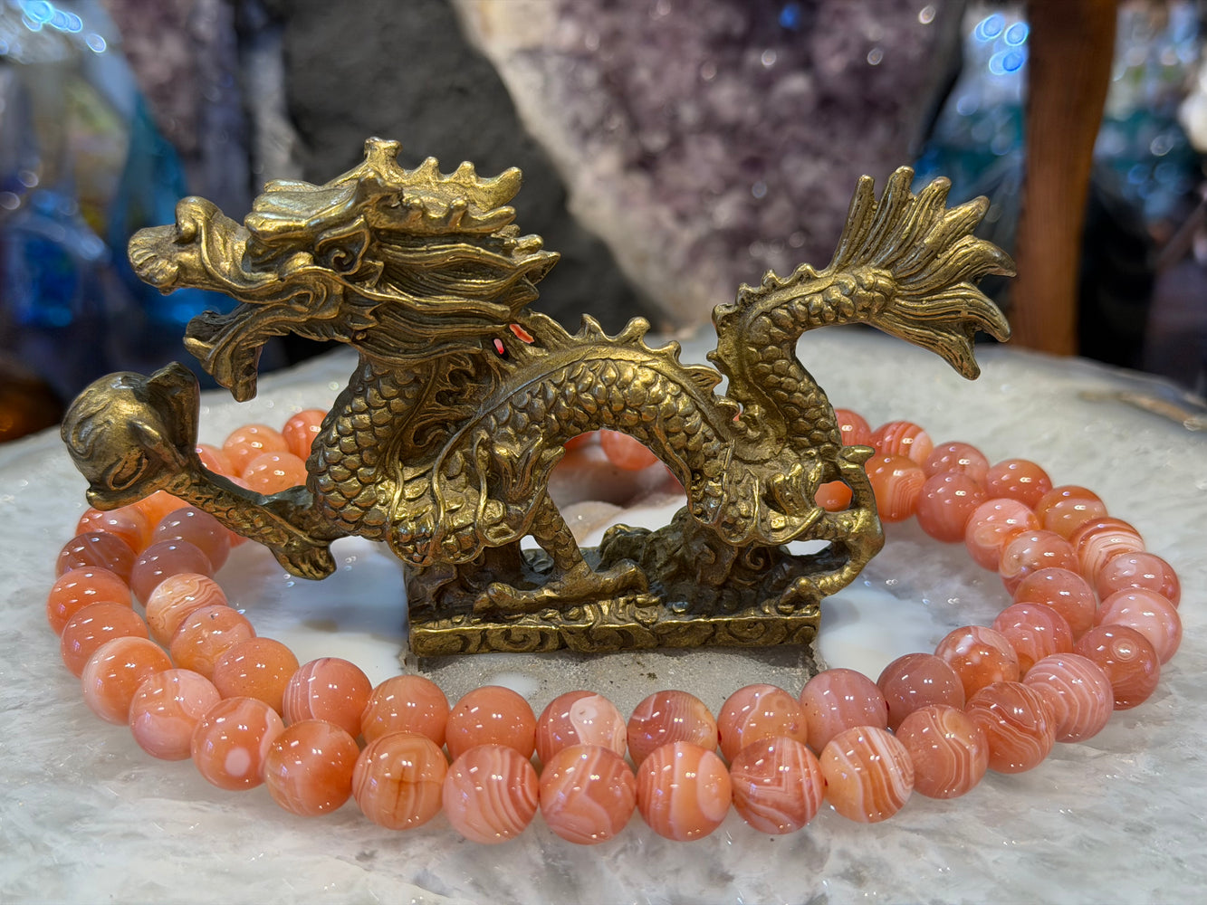 11mm Peach Orange Botswana Agate Gemstone beads