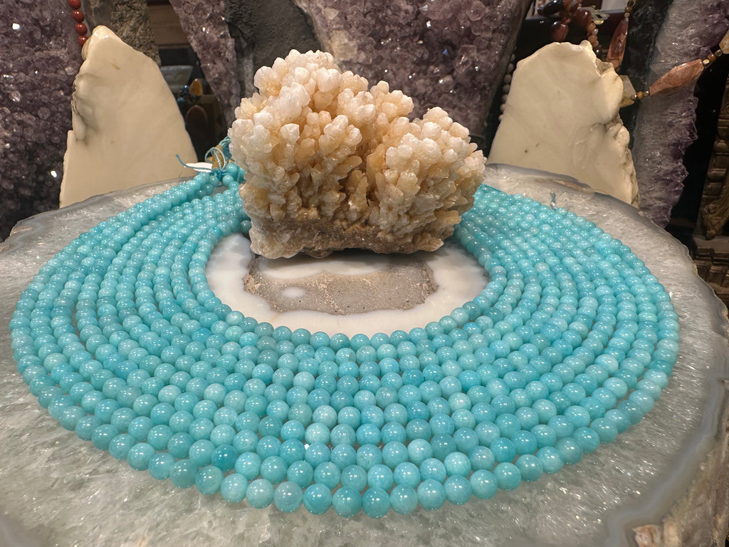 Amazonite peru 5mm round gemstone beads