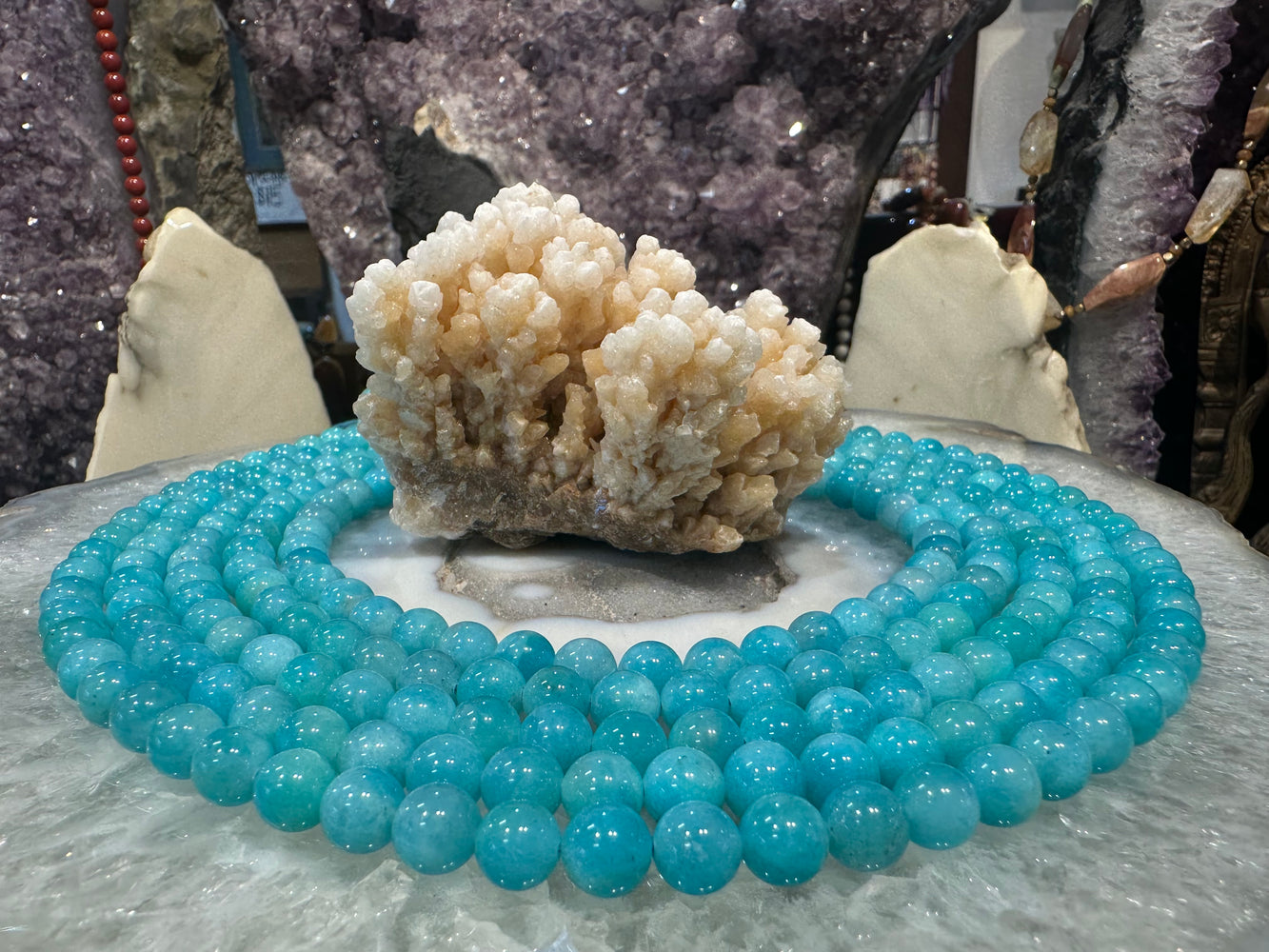 Top Amazonite peru 8mm round gemstone beads