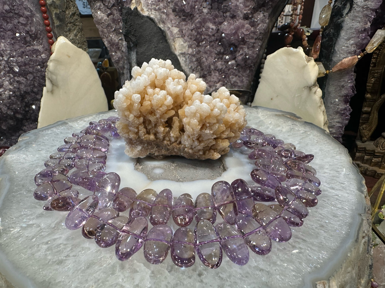 Flat Ametrine tumble gemstone beads - 13-23mm