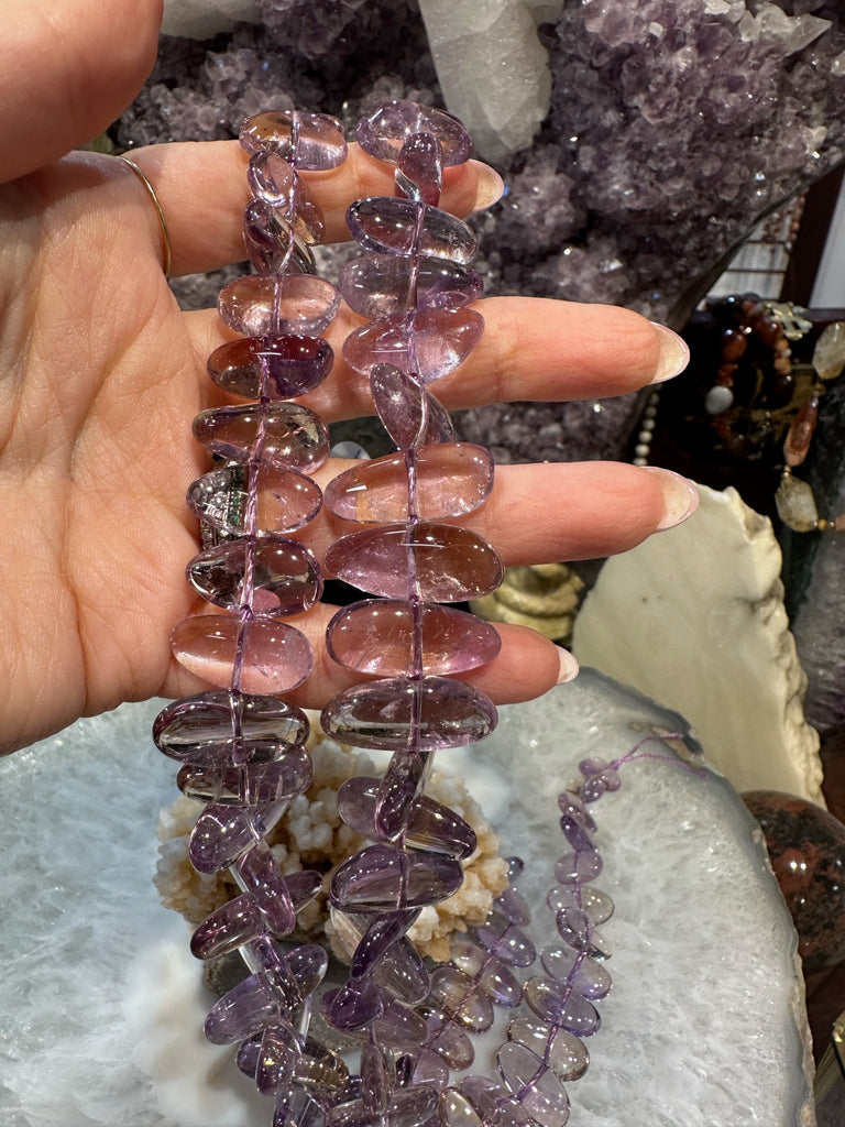 Flat Ametrine tumble gemstone beads - 13-23mm