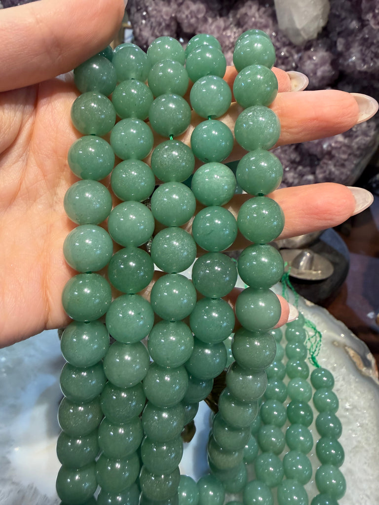 Natural Green Aventurine 12mm round gemstones beads