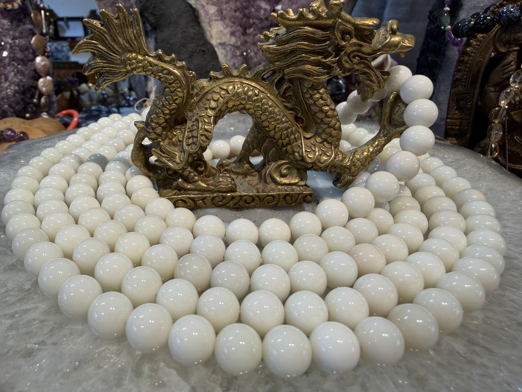 Ivory white agate 10mm gemstones beads