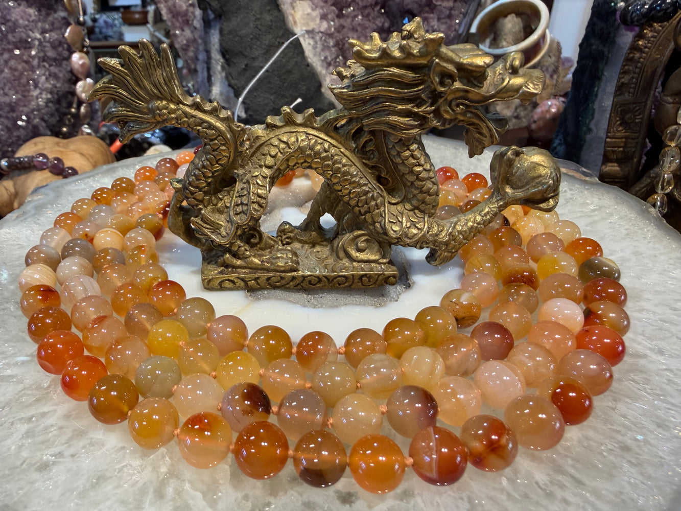 Honey Orange banded carnelian 10mm gemstones beads