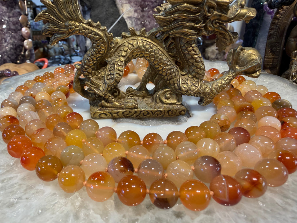 Honey Orange banded carnelian 10mm gemstones beads
