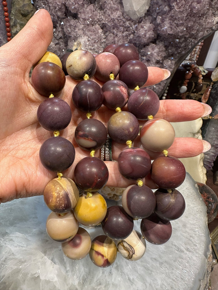 Large Natural Matte Multicolor Mookaite Gemstone Beads - 19-20mm Australia