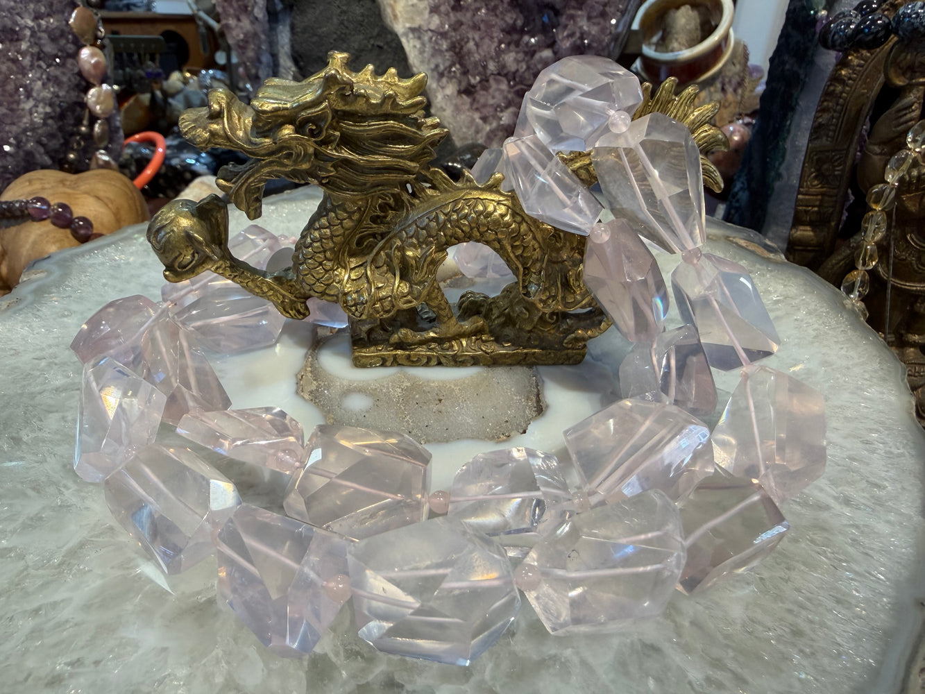 Gorgeous Madagascar rose quartz faceted cut gemstones beads