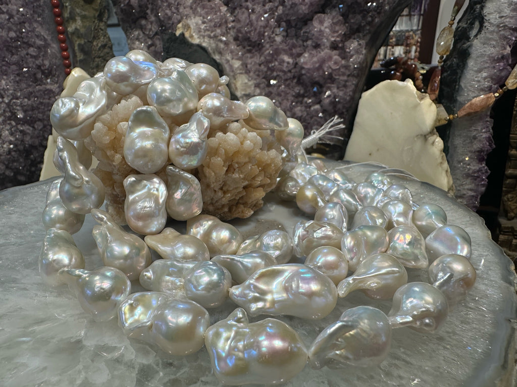 14mm Large Natural White Baroque Freshwater Pearls