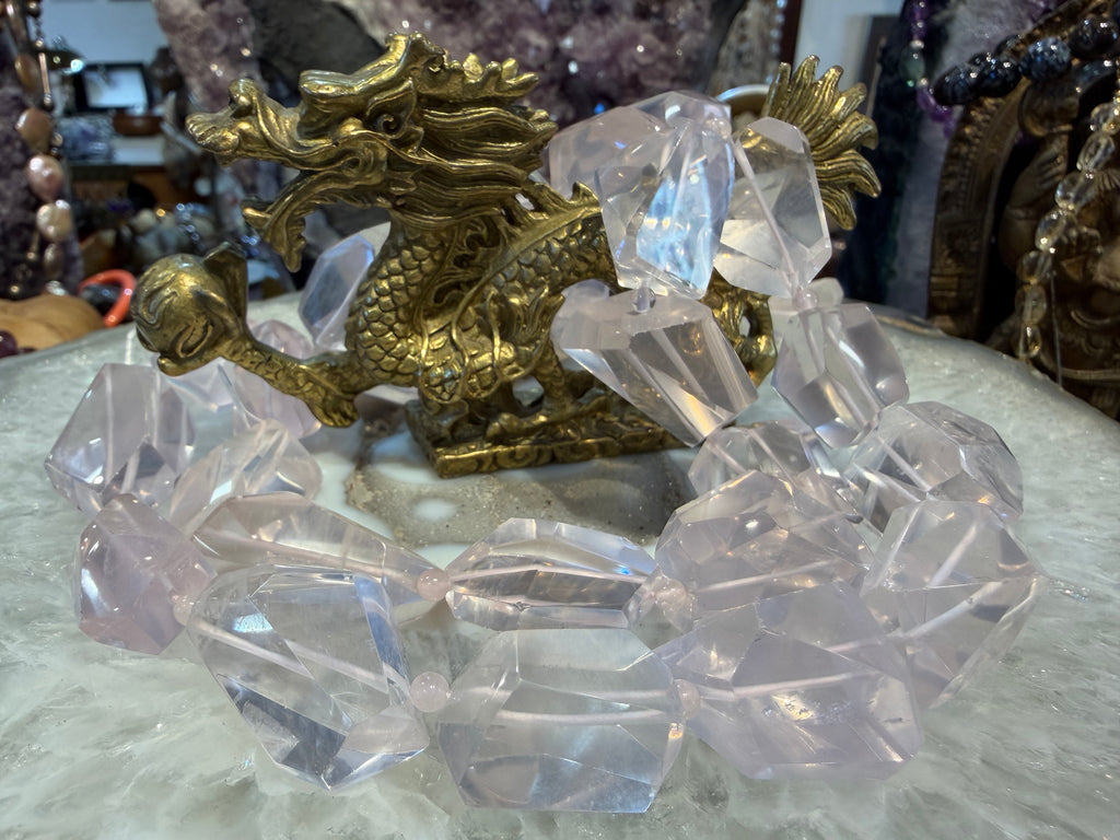 Gorgeous Madagascar rose quartz faceted cut gemstones beads