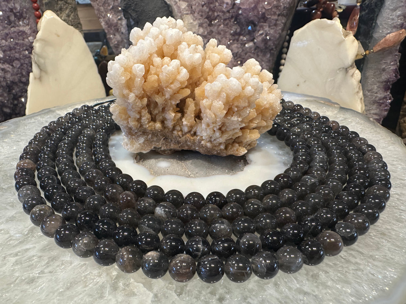 8mm Scapolite Round Gemstone Beads (Natural Cat's Eye)