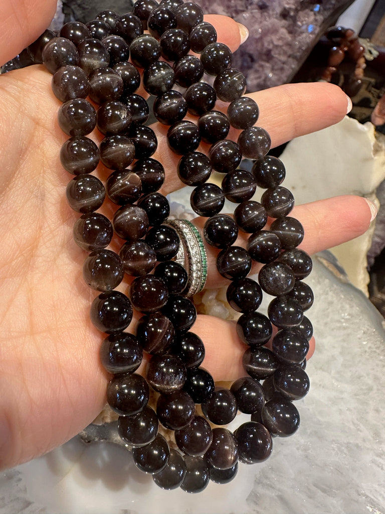 Top 8mm Scapolite Round Gemstone Beads (Natural Cat's Eye)