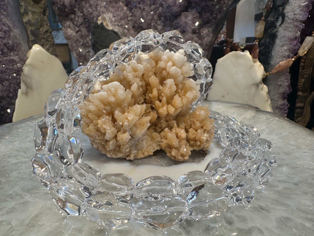 Sparkling Clear Quartz Rock Crystal tumbled Faceted nugget gemstone beads