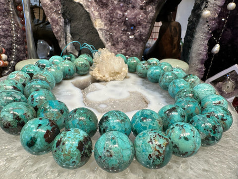 20mm Beautiful Natural Aqua  Chrysocolla Round Gemstone Beads