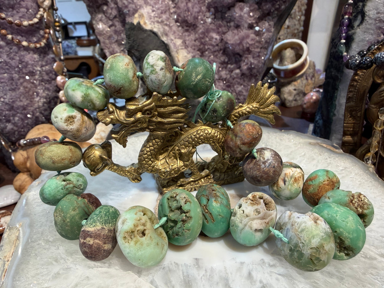 Huge chrysoprase 23-29mm rough gemstone beads