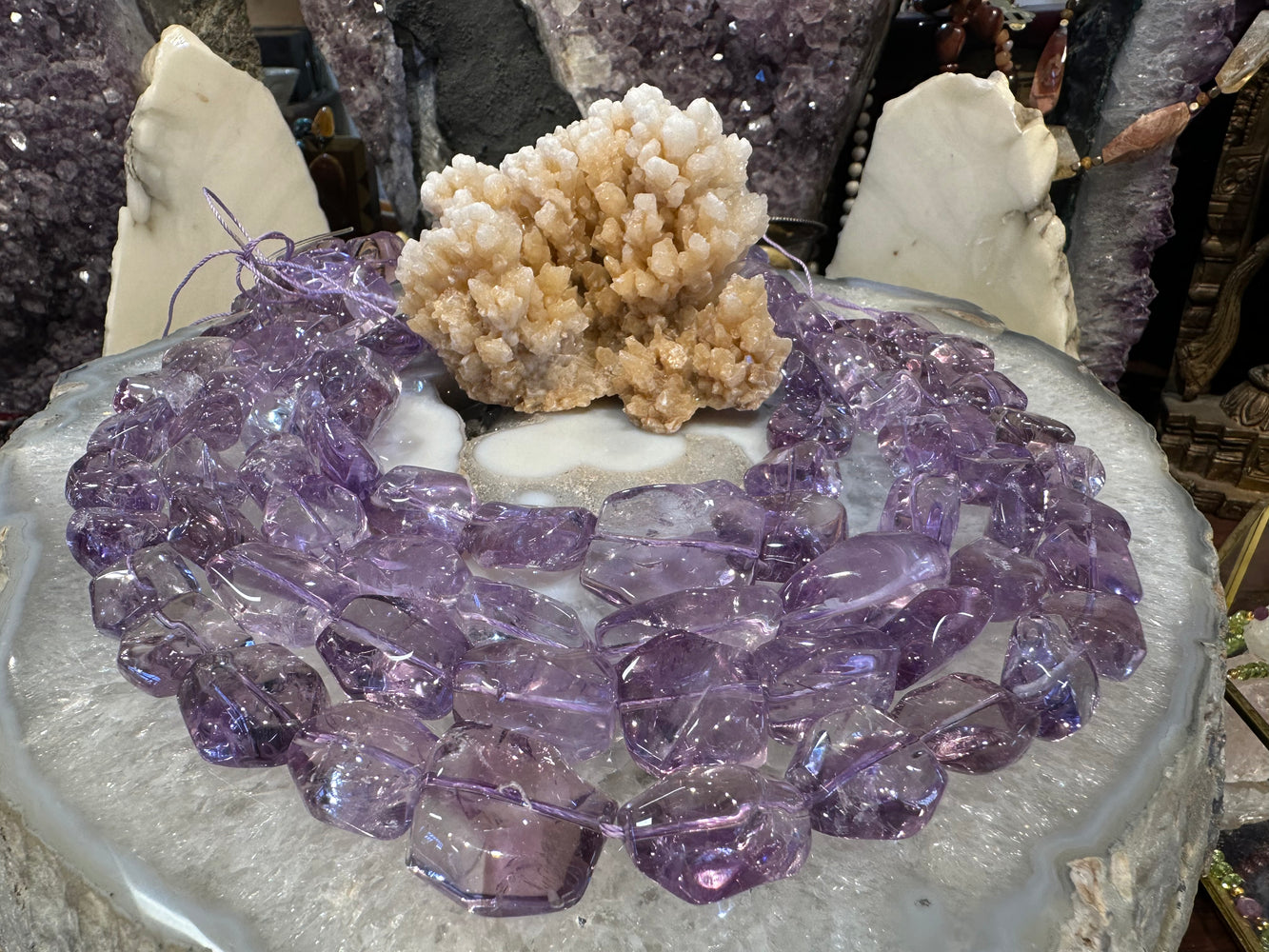 Lavender amethyst nugget 13-20mm gemstone beads