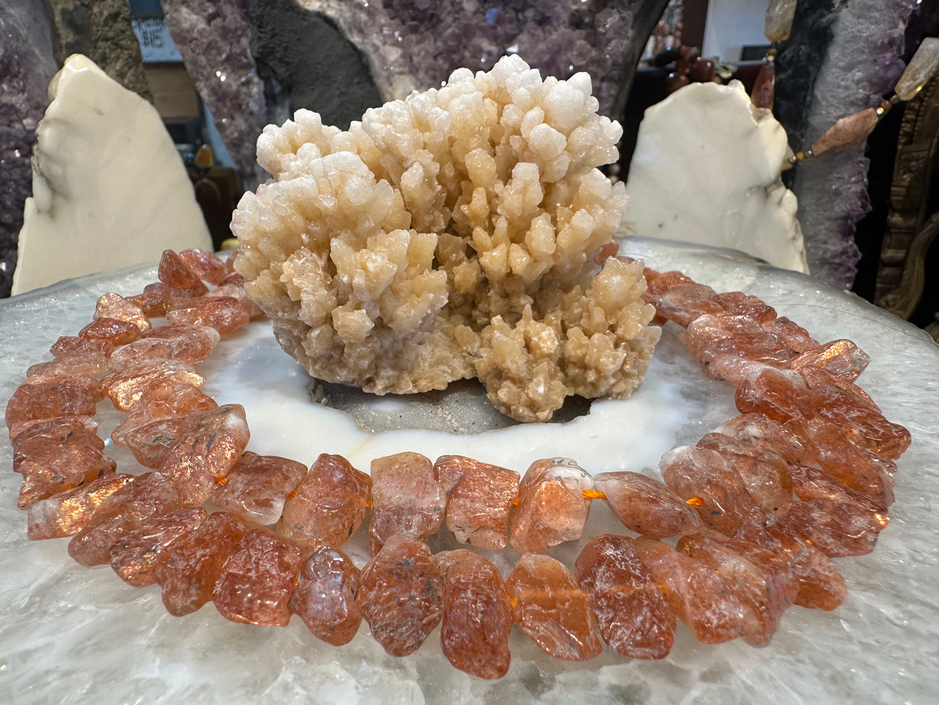 Rough rare rainbow flash sunstone gemstones beads