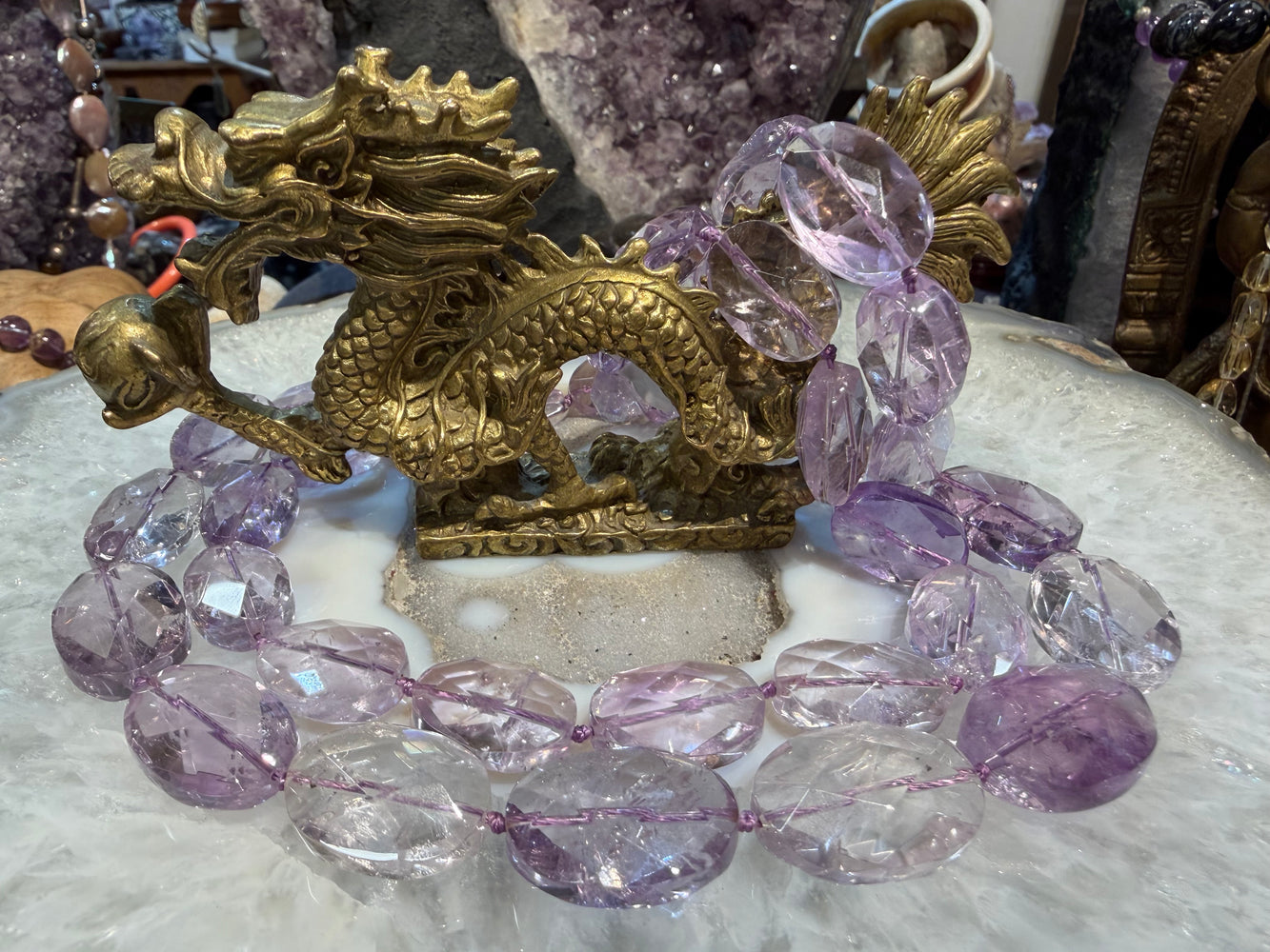 Lavender Amethyst faceted oval 21mm gemstone beads