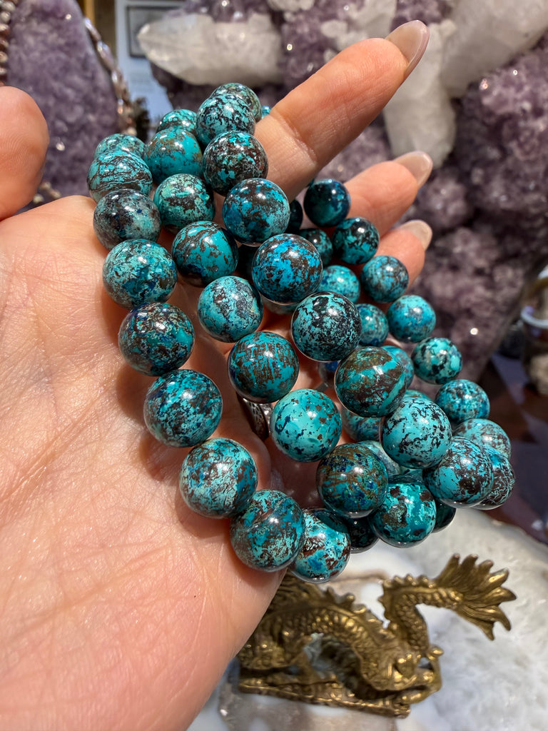 Chrysocolla 10mm gemstone bracelet