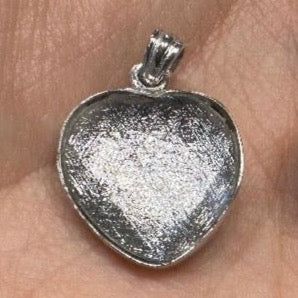 Natural Silver Meteorite Heart Pendant in Sterling Silver