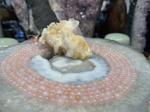 6mm Pink Morganite Aquamarine Round Gemstone Beads