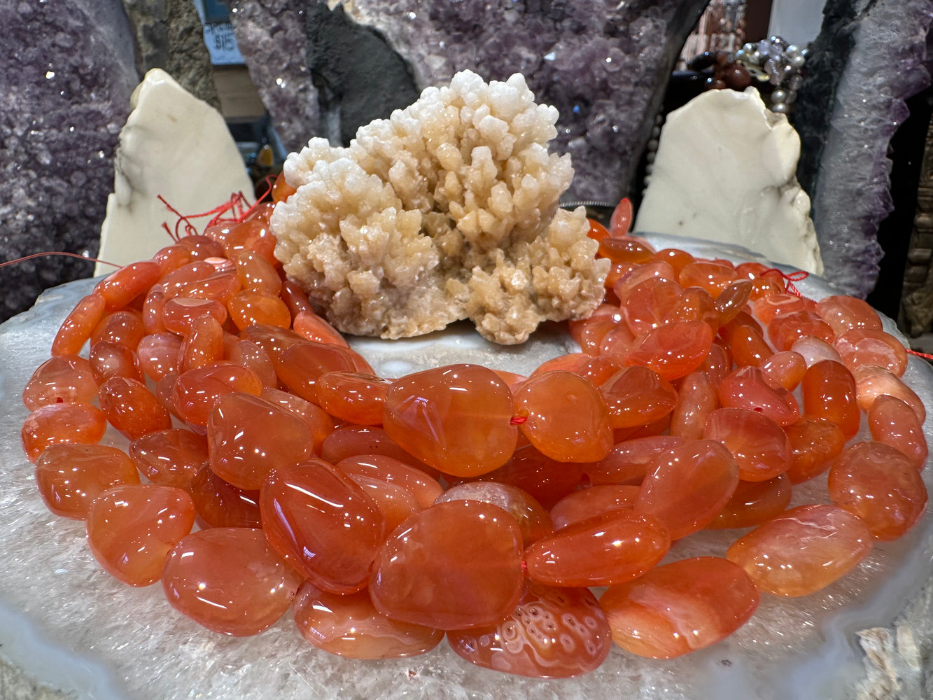 Carnelian tumble 17-20mm gemstone beads