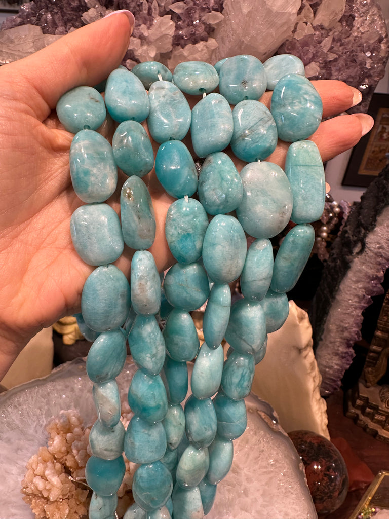 Amazonite Peru nugget 20-26mm gemstone beads