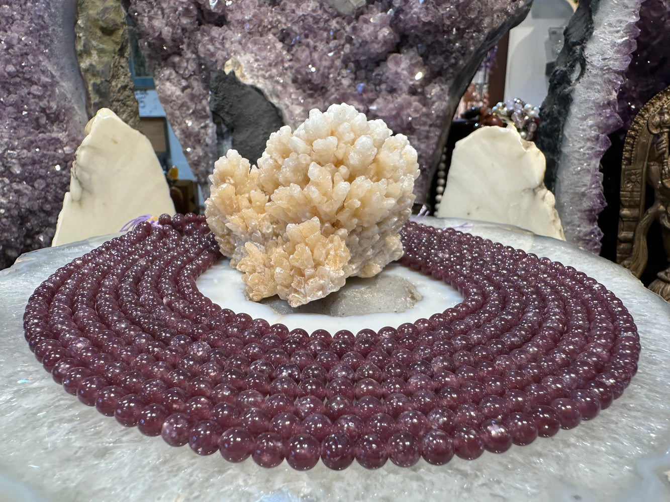 Lepidolite 6mm round gemstones