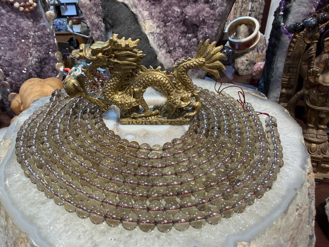 Smoky lemon quartz 8mm gemstones beads