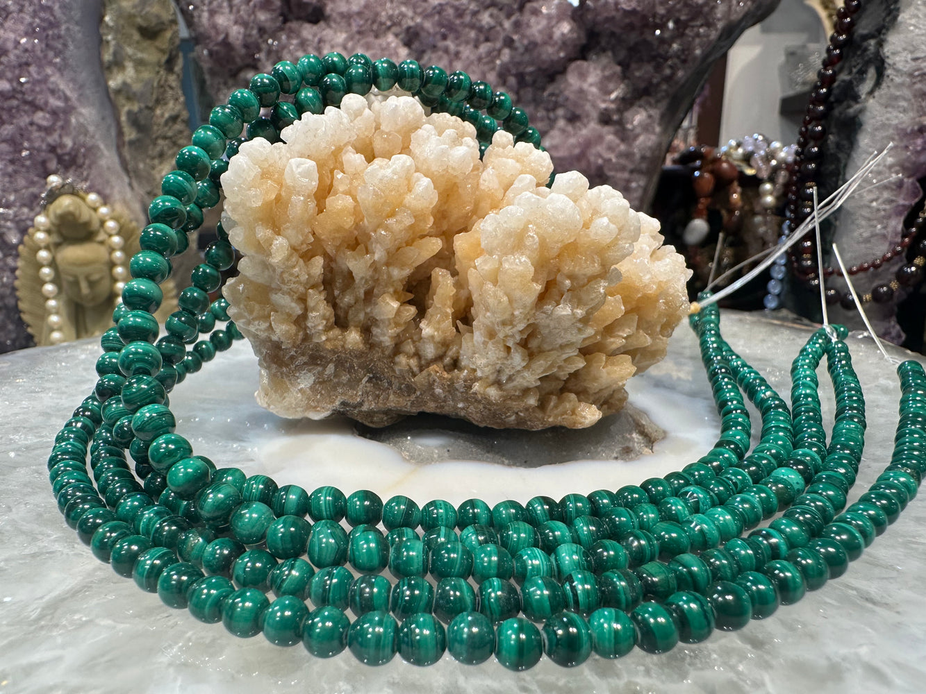 Malachite 5mm round gemstone Beads