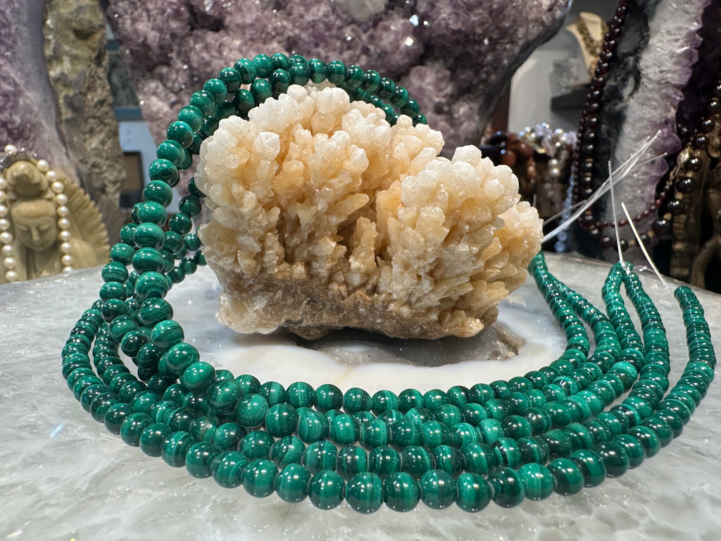 Malachite 5mm round gemstone Beads