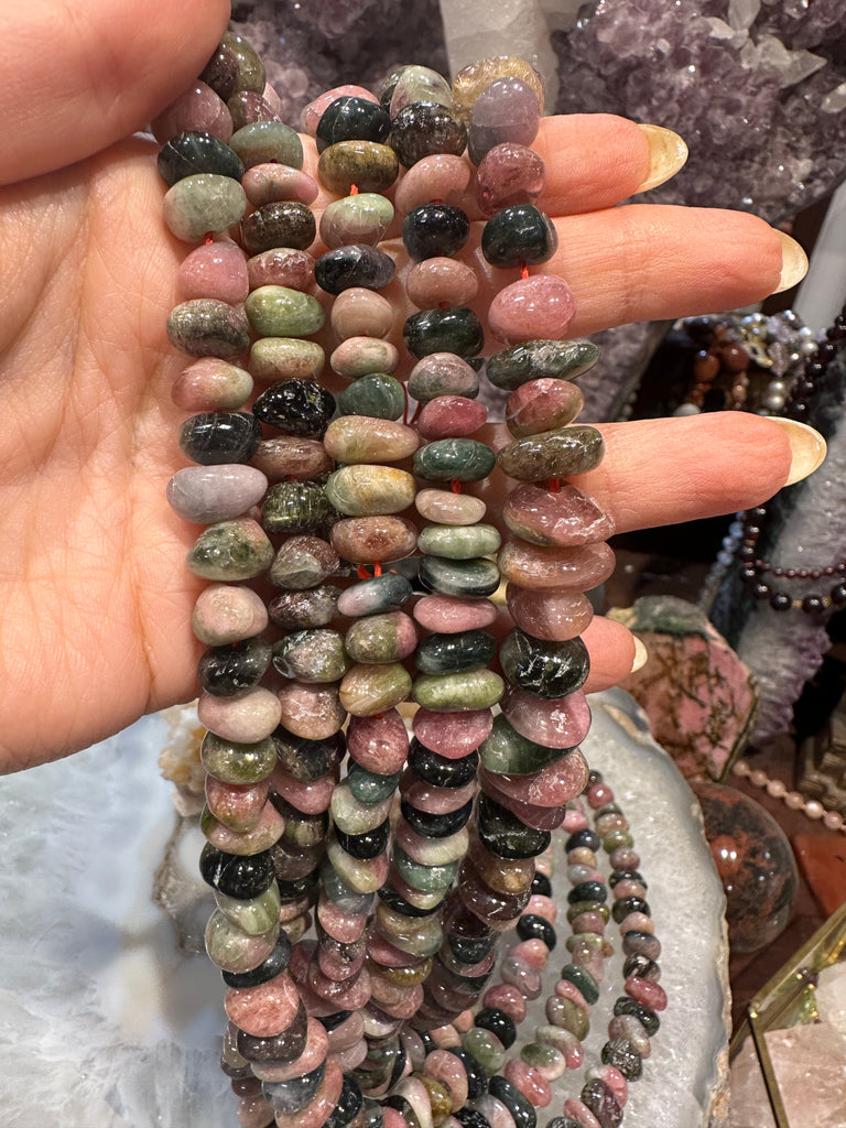 Tourmaline multicolour 10-12mm gemstones beads
