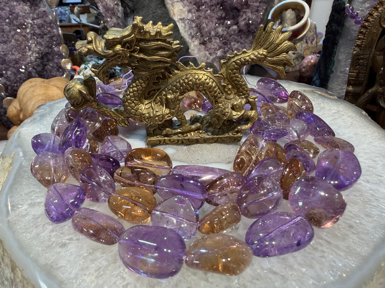 Superb Ametrine tumble 20-26mm gemstone beads