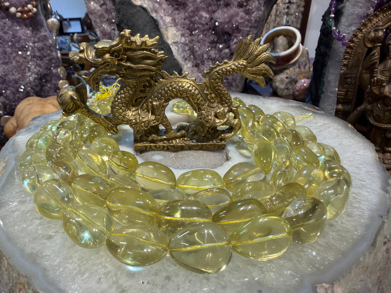 Lemon quartz tumble 20-24mm gemstones beads