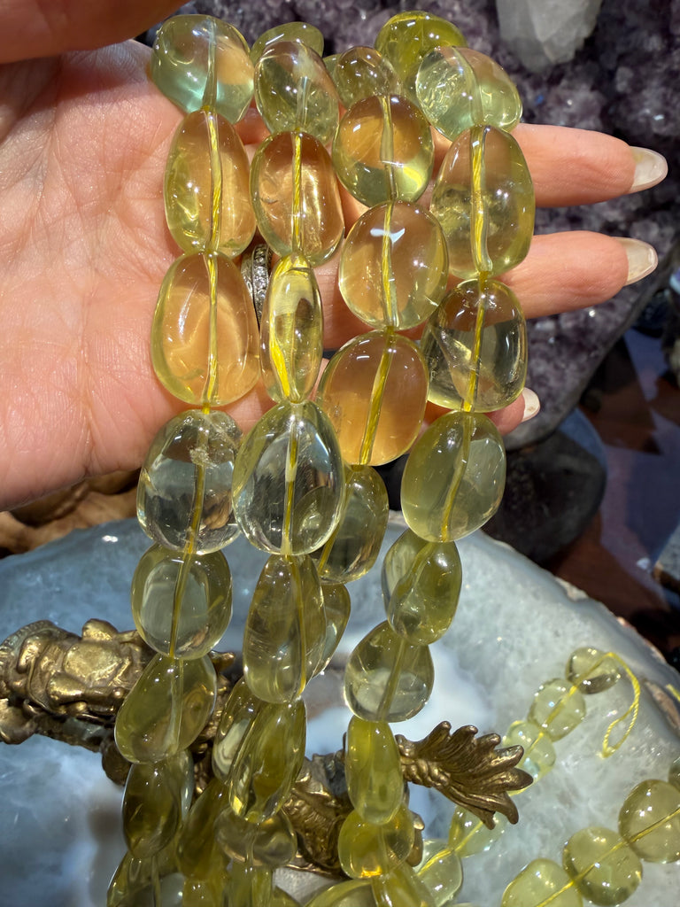 Lemon quartz tumble 20-24mm gemstones beads