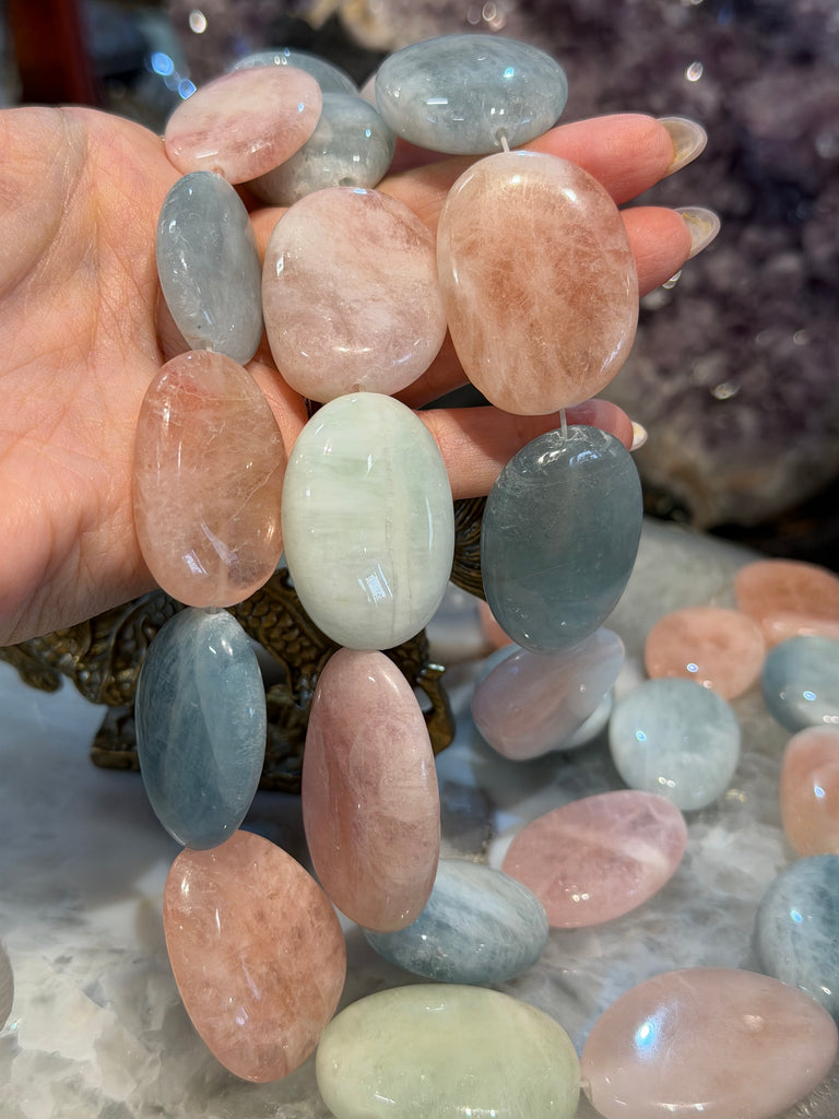 Superb Aquamarine & morganite huge tumble gemstone