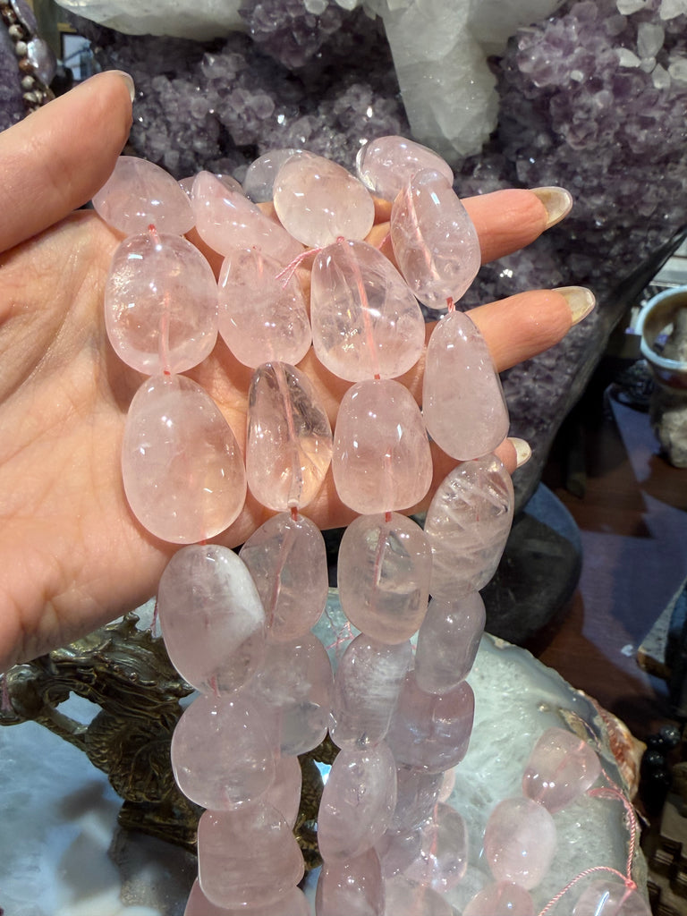 Rose quartz tumble 25-30mm gemstones beads